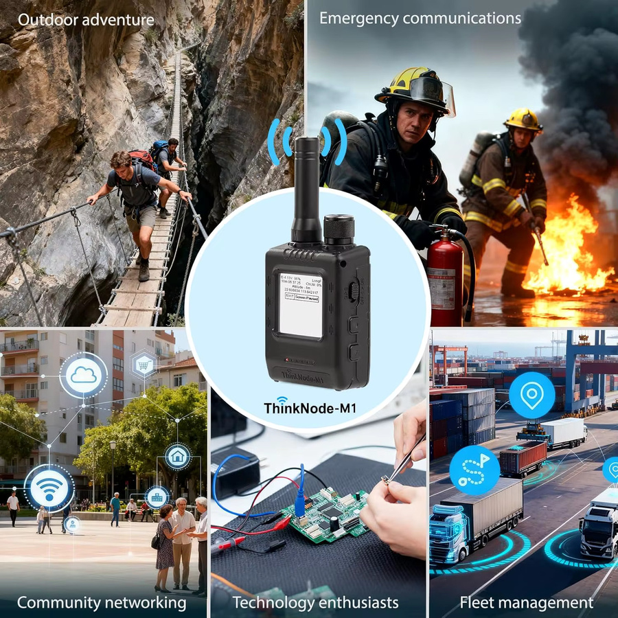 ELECROW Transceiver nRF52840 ThinkNode M1 SX1262 mit GPS für LoRa Meshtastic, Schwarz - Bild 5