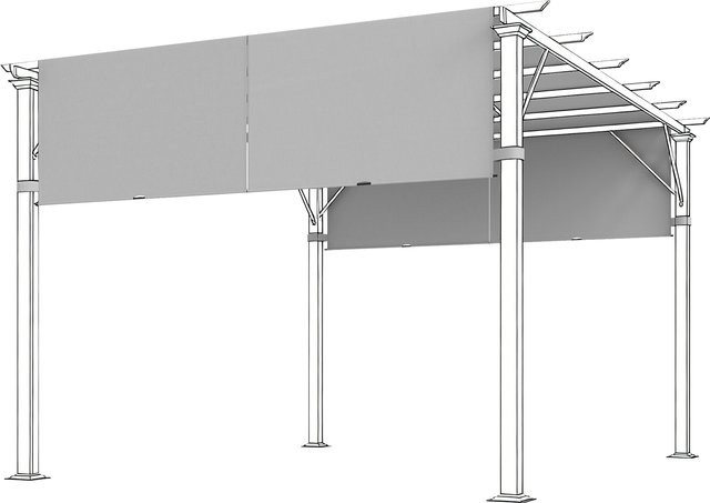 Outsunny Ersatzdach für Pergola und Pavillon mit UV-Schutz, Sonnensegel für Terrassenüberdachung, Hellgrau, B/T: 488 x 122 cm - Bild 1