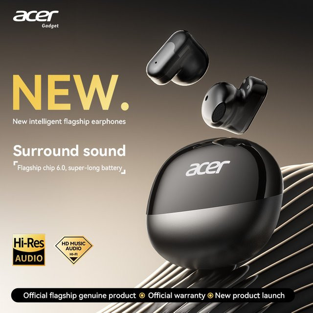 Acer Ohr628 Kabellose In-Ear Kopfhörer mit Geräuschunterdrückung in Schwarz - Bild 1
