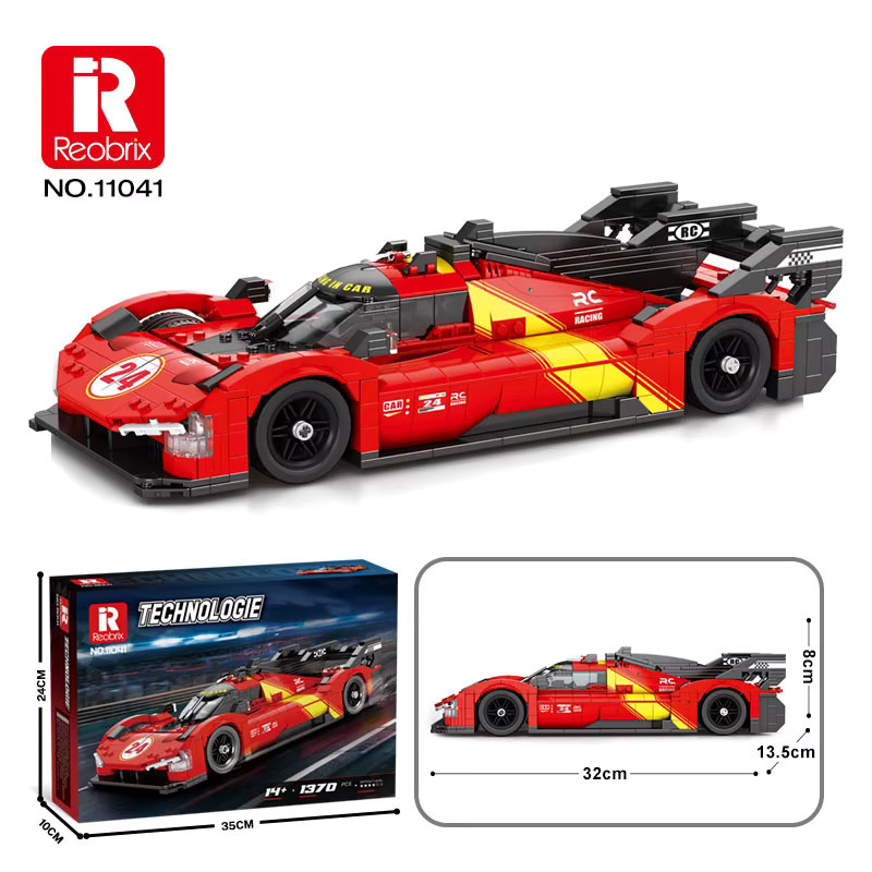 REOBRIX Supercar Bausteine, Rot, 1:16, 1370 Teile - Bild 4