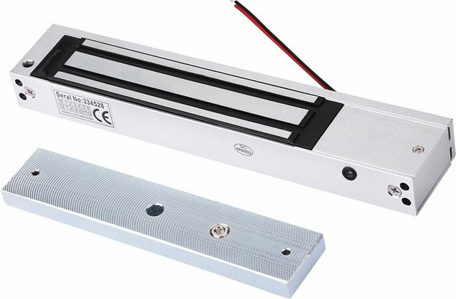 Nensit Elektrisches magnetisches Türschloss für Zugangskontrolle an Tür, Schrank oder Schublade, 280 kg Haltekraft, Farbe: Weiß/Silber - Bild 1