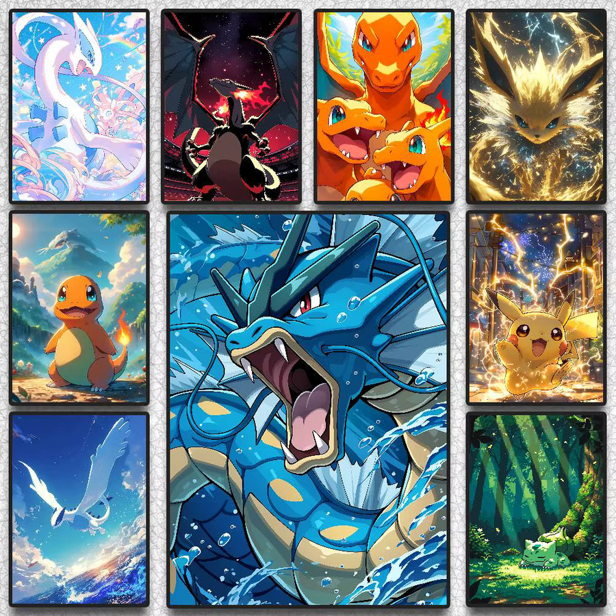 Pokemon Mega Evolution Anime-Poster als HD-Leinwand-Wandkunst von Bandai in Mehrfarbig - Bild 3