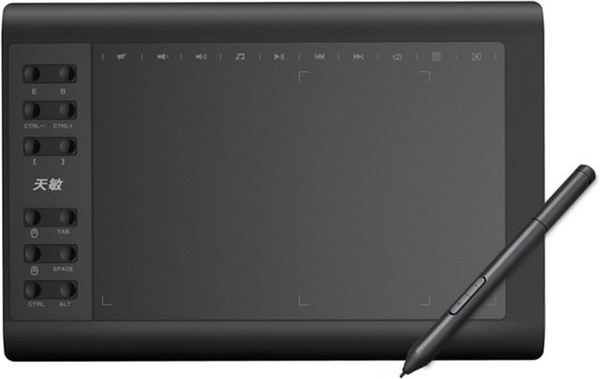 10moons G10 Digital Art Graphics Drawing Tablet in Schwarz, 10 x 6 Zoll, Ultraleichtes Grafiktablett für Skizzen und Kunstkreationen