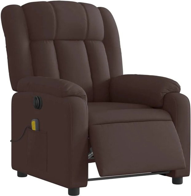 vidaXL Elektrischer Massagesessel in Dunkelbraun mit Stoffbezug und Armlehnen - Bild 1