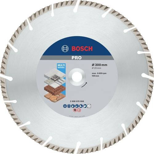 Bosch Diamanttrennscheibe Standard for Universal für Beton und Universalmaterial, Durchmesser: 300 mm - Bild 1