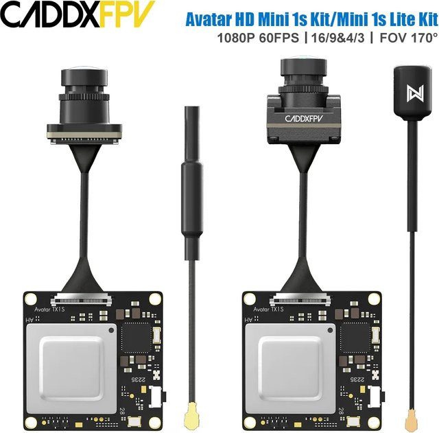Caddx Walksnail Avatar HD Mini 1s Kit V3 VTX Nano-Kamera mit 1080P 60fps und geringer Latenz für FPV-Renndrohnen in Schwarz - Bild 1