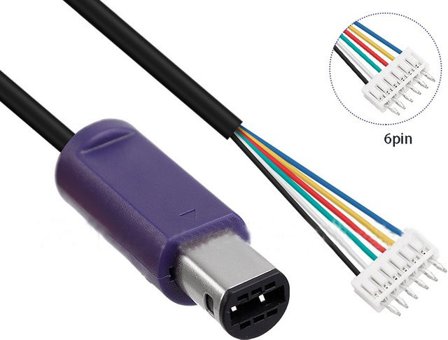 Nintendo GameCube Gamepad-Verlängerungskabel in Purple für NGC-Konsolen, 6-poliges Retro-Verbindungskabel - Bild 1