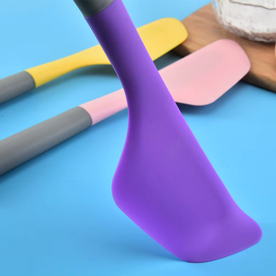 Aihogard Silikon Spatel Gelb mit integriertem Brotmesser für Backen und Küche - Bild 2