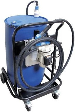 CEMO Bluetroll Mobil BASIC AZV Fahrbare Tankanlage in Blau für Fässer und IBC mit Pumpensystem und Automatik-Zapfventil - Bild 1