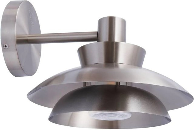 Lucande Thais Wandleuchte Modern aus Edelstahl und Glas in Alu-grau Silber, 1-flammig, E14, IP44 spritzwassergeschützt - Bild 1