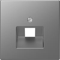 Merten Zentralplatte für Universal-Anschluss-Einsätze System Design Edelstahl Farbe: Silber - Bild 1