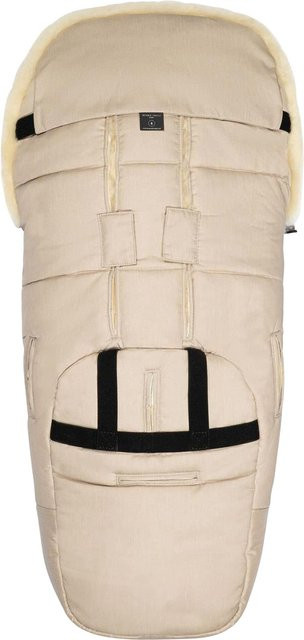 Werner Christ Baby Lammfell-Fußsack Flims in Beige mit reflektierenden Elementen - Bild 1