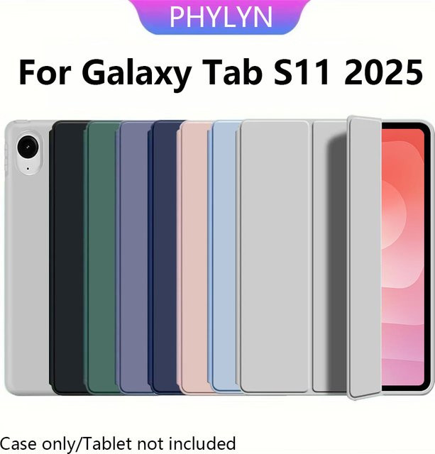 Chenxinyi Trifold-Standhülle für Samsung Galaxy Tab S11 11 Zoll 2025 SM-X730 SM-X736B mit Stifthalter und weicher TPU-Rückseite in Lila - Bild 1