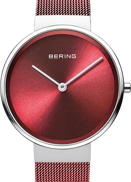 Bering Damenuhr, Quarz, Edelstahl, Rot, 31 mm, 5 ATM - Bild 1