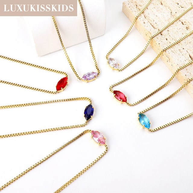LUXUKISSKIDS Halskette, Bunt, Zirkonia, Damen, Gold - Bild 1