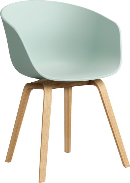 HAY About A Chair AAC 22 mit Armlehnen in Grün aus Polypropylen und Holz - Bild 1