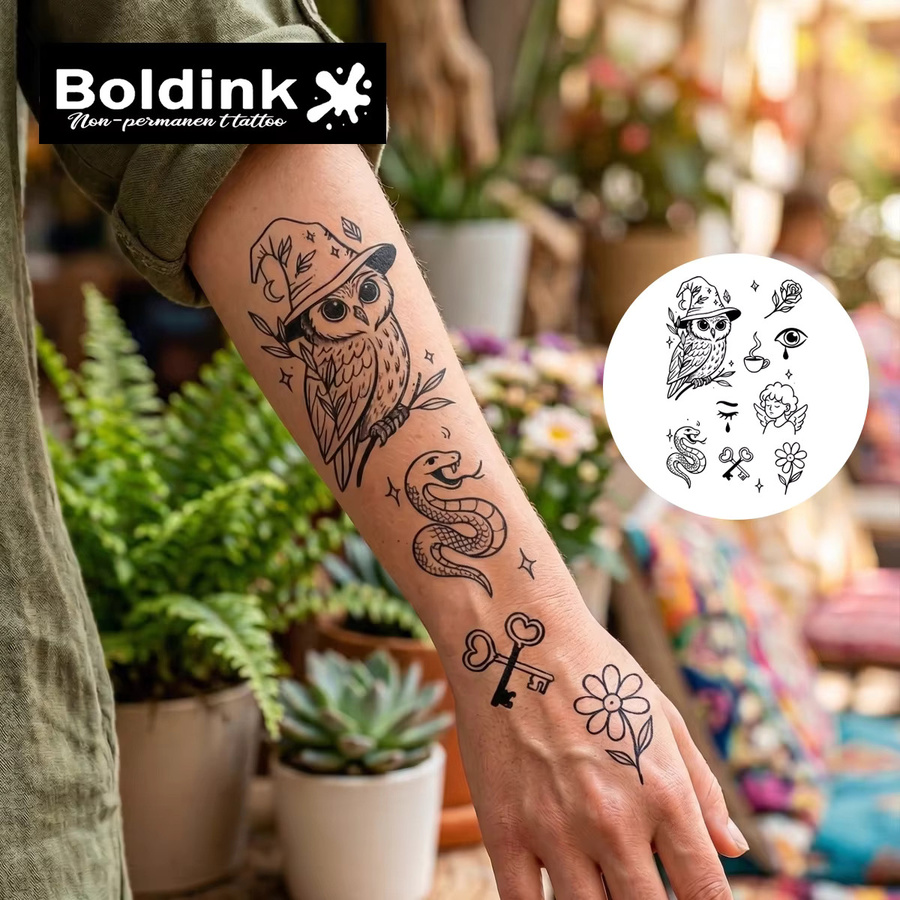 BOLDINK Dark Forest Tattoo-Aufkleber, Unisex - Bild 2