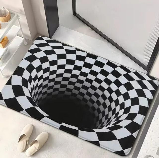 Lodestar Fußmatte mit 3D Optischer Täuschung Tiefe Grube Design in Schwarz, B/H: 60 x 40 cm - Bild 1