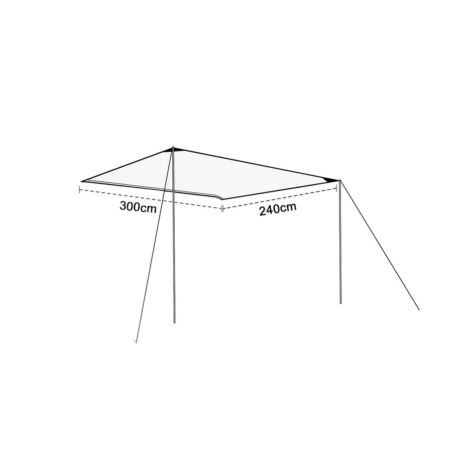 CHEDONGDONG Camping Markise mit Keder Rohraufsatz und Baldachin in Grau, B: 300 cm, H: 240 cm - Bild 2