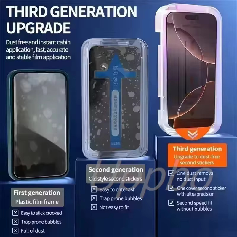 Bolomboy Displayschutzfolie aus gehärtetem Glas für iPhone Modelle, transparent, 2 oder 4 Stück Set - Bild 4