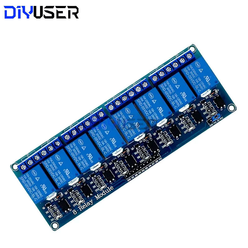 DIYUSER 5V Relaismodul mit Optokoppler in Blau mit 1, 2, 4 oder 8 Kanälen - Bild 2