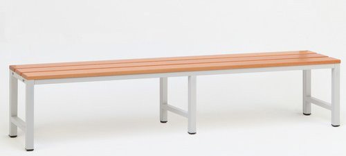 SZAGATO Umkleidebank mit Garderobe aus Stahl und Buchenholz in Grau, B/H/T: 30 x 42 x 200 cm - Bild 1