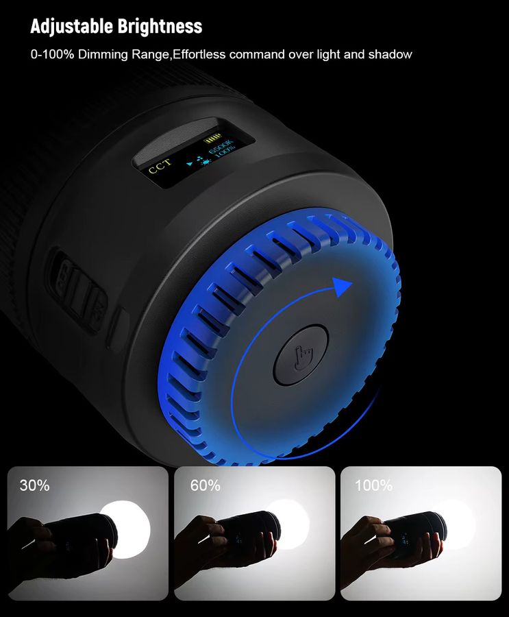 LUXCEO Professionelle LED-Videoleuchte 60 W mit Akku, CRI≥95, Farbtemperatur 2500 K–6500 K, tragbare Fotolampe für YouTube, Streaming und Studio - Bild 2