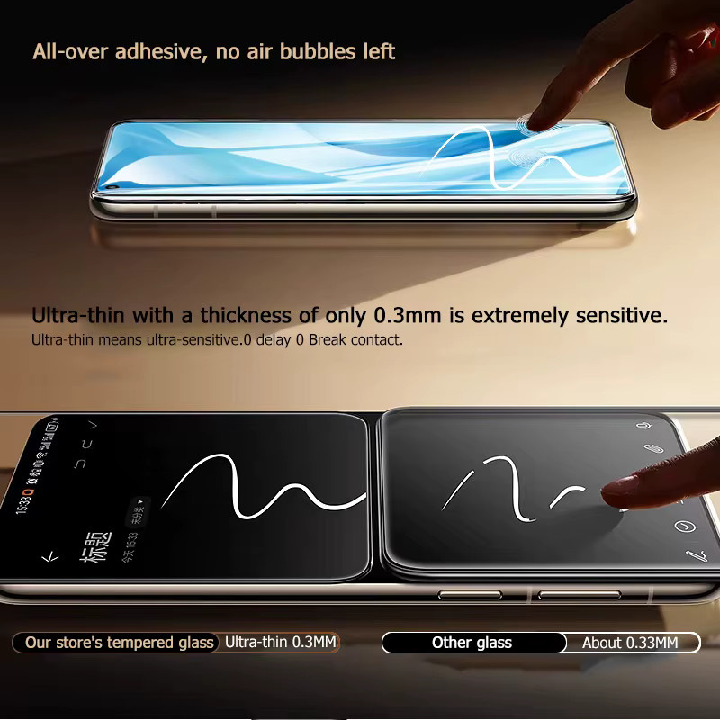 3er-Set Upgrade gehärtetes Glas Displayschutzfolie für Xiaomi Mi 11 Lite 5G, transparent, mit Fingerabdruck-Entsperrung und vollständiger Abdeckung - Bild 4