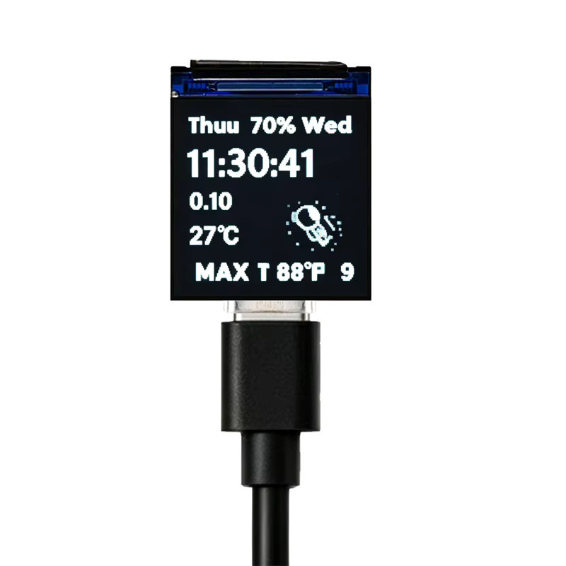 Spotpear ESP32 C6 Entwicklungsboard mit 0,85 Zoll 128x128 IPS Bildschirm, RISC-V, 2,4G WLAN, Bluetooth 5 LE, SD-Kartensteckplatz und RGB LED Modul in Schwarz - Bild 4
