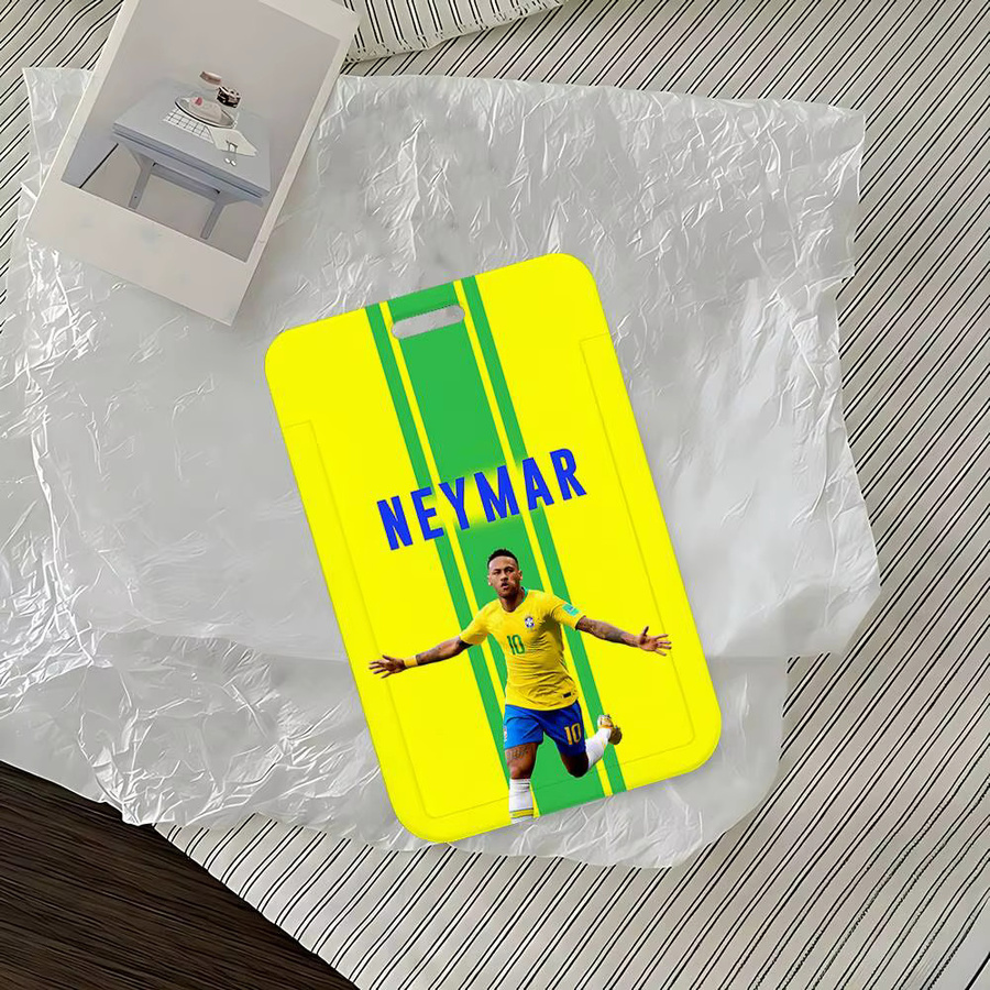 N-Neymar Fußball 10 Ausweishalter mit Lanyard in Gelb aus Kunststoff für Schule und Geschäftsausstellungen - Bild 2