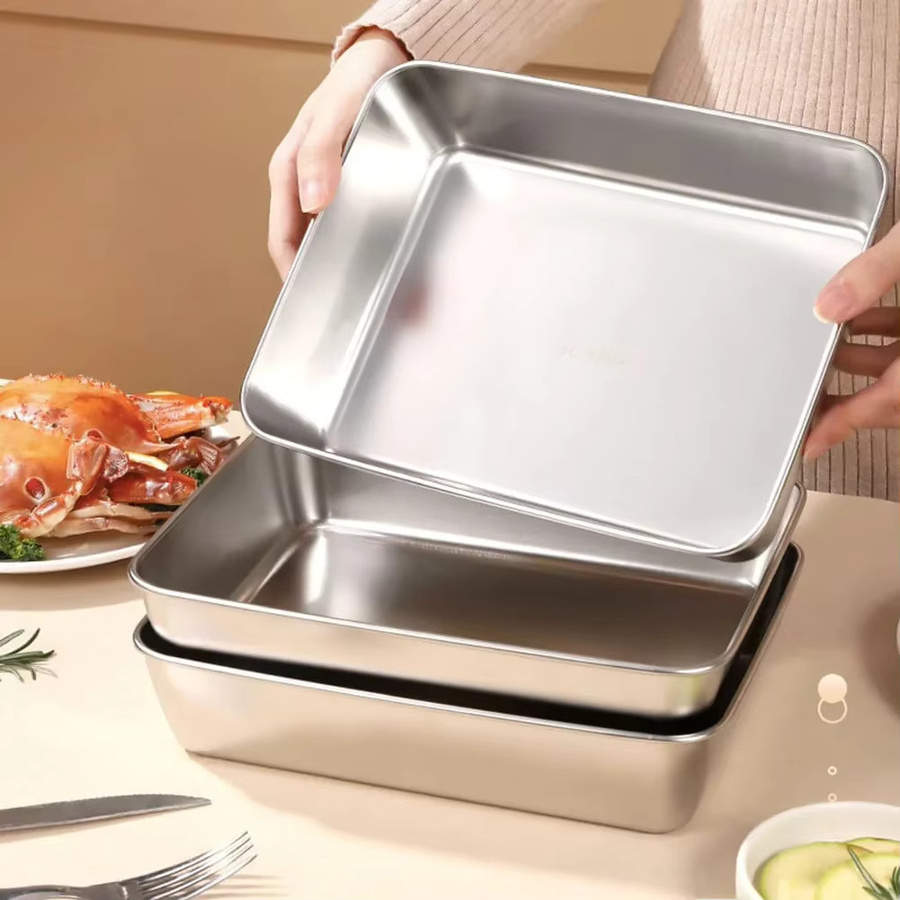 Aihogard Edelstahl Bento Box Lunch-Box mit Deckel in Silber - Bild 5