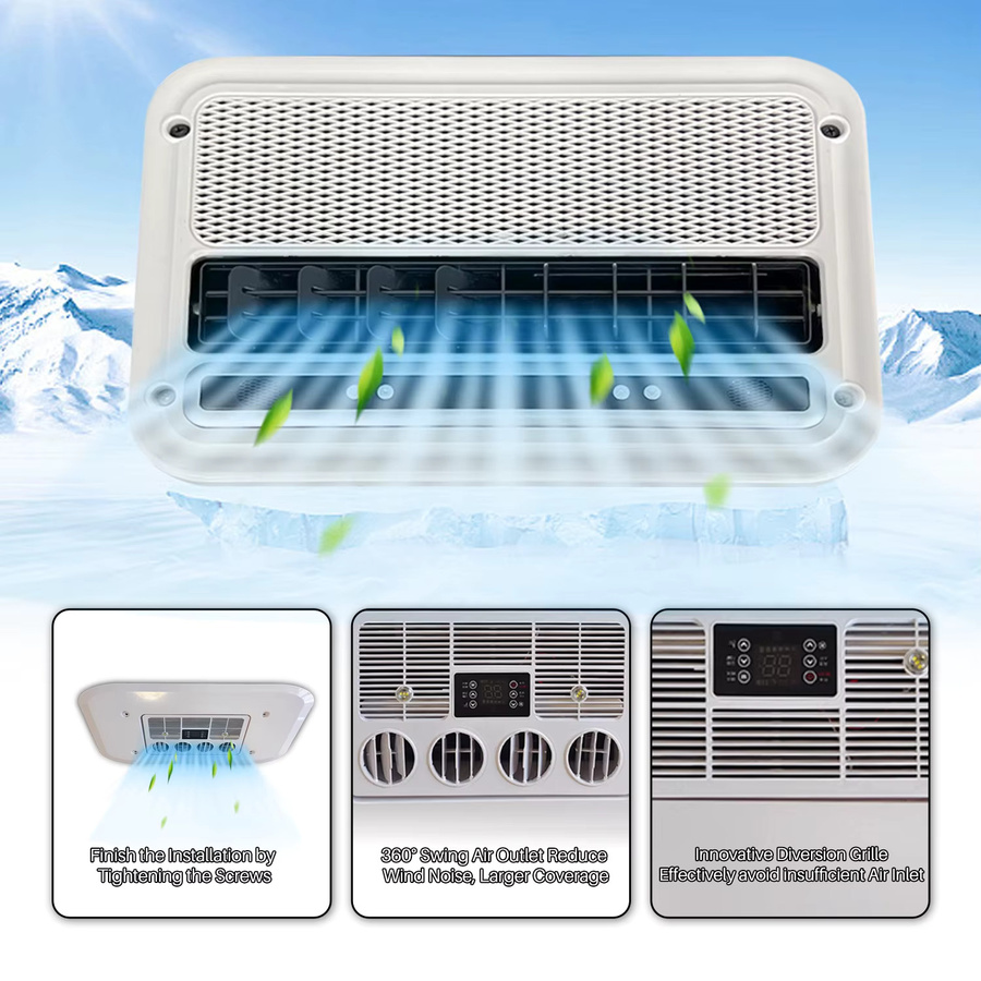 Aspligo Elektrische Wohnmobil-Klimaanlage 12V 13500BTU Dachklimaanlage in Weiß für Wohnmobile, LKW, Camper, Vans und Wohnwagen - Bild 4
