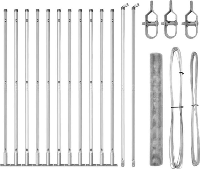 vidaXL Zaunpfosten aus Stahl in Silber, quadratisch, für die Bodenmontage, Höhe: 100 cm, Breite: 1,2 cm, Tiefe: 1,2 cm - Bild 1