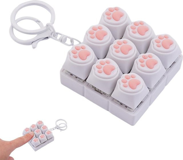Linyi toy Tastaturtaste Fidget Schlüsselanhänger, Katzenpfote, Clicker Spielzeug - Bild 1