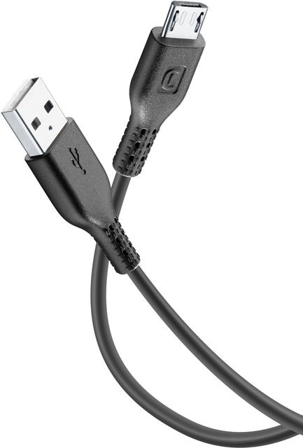 CellularLine Power Data Cable USB-A auf Micro-USB Schwarz, 0,6 m - Bild 1