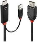 Lindy Adapterkabel USB zu HDMI auf DisplayPort, Schwarz, Länge: 2,0 m, unterstützt 4K 60 Hz - Bild 1