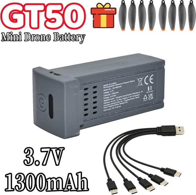TERFPV GT50 PRO Originalakku für GT50 Drohnen RC Quadcopter, 3,7V 1300mAh, Grau - Bild 1