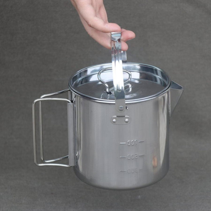 Tragbarer faltbarer Edelstahl Kessel für Outdoor und Camping mit 1,2 l Volumen - Bild 3
