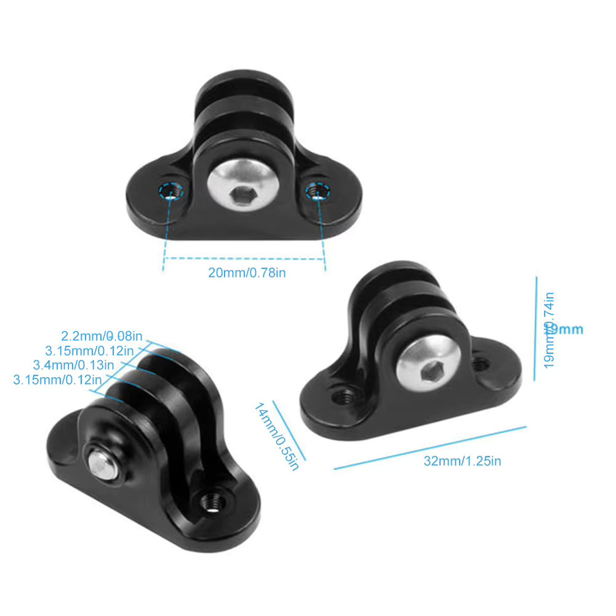 APWIKOGER Kamera-Scheinwerferadapter in Schwarz, stabile Fahrrad-Sportkamerahalterung aus ABS-Kunststoff für Garmin und GoPro - Bild 5