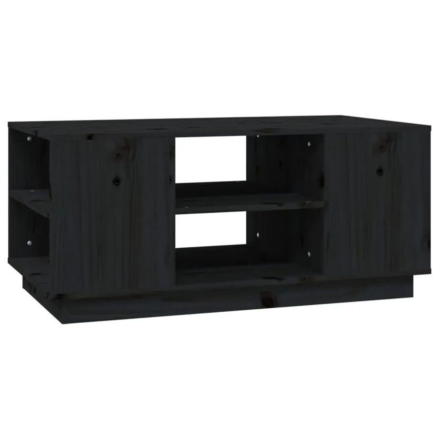 vidaXL Couchtisch aus Kiefer Massivholz in Schwarz, B/T/H: 90 x 49 x 40,5 cm - Bild 2