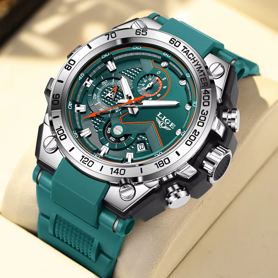 LIGE Armbanduhr Quarz, Silikon, Blau, Herren - Bild 2