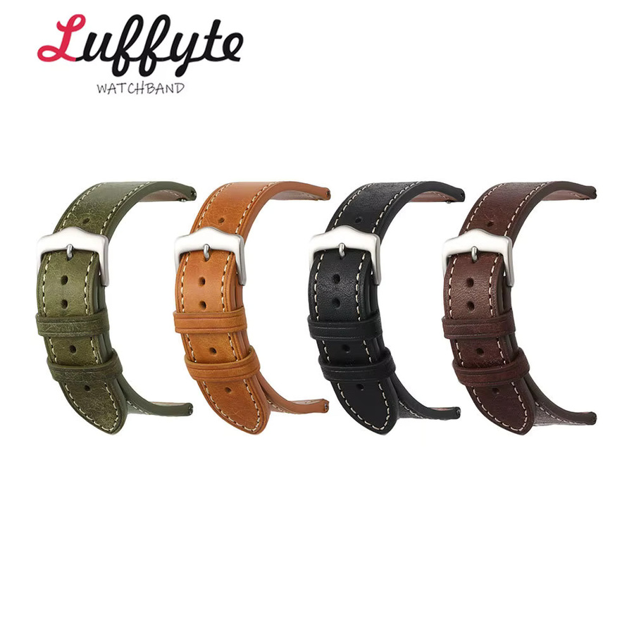 Luffyte Uhrenarmband Kalbsleder, Unisex, Vintage - Bild 2