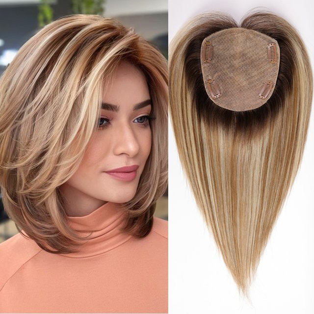 GEMMA Extensions Topper, 12 Zoll, goldbraunes Blond, Remy-Echthaar, Damen - Bild 1
