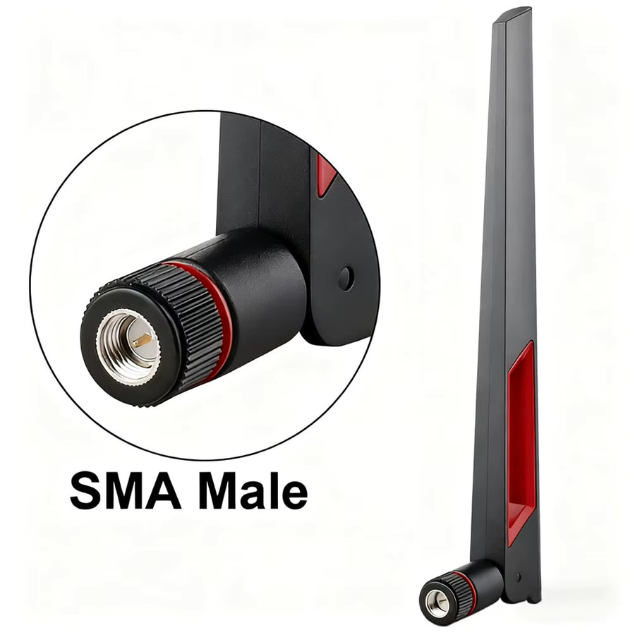 FRHY WLAN-Antennenverstärker Dual-Band 2,4GHz und 5,8GHz mit 12dBi Gewinn in Schwarz mit RP-SMA und SMA Steckern für Router und PC - Bild 2