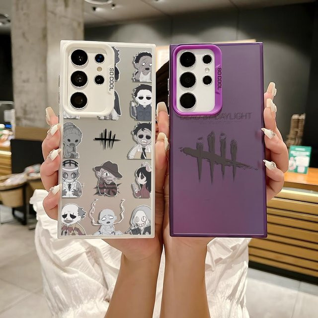 Silberne Silikon Handyhülle im Dead By Daylight Design für Samsung Galaxy S25 Edge S24 S23 S22 S21 S20 Ultra - Bild 1