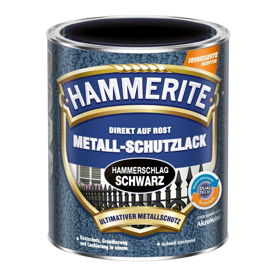 Hammerite Metall-Schutzlack Schwarz Hammerschlag 250 ml - Bild 2