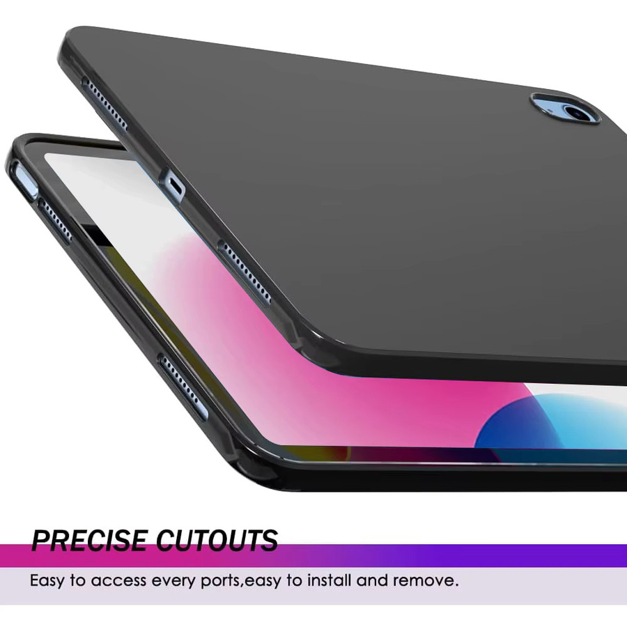 Schutzhülle für Apple iPad Pro 11 und 12.9 sowie iPad Air 1/2/7/8/9 in Schwarz, Schlankes Design aus mattem TPU-Gummi und weichem Silikon - Bild 2