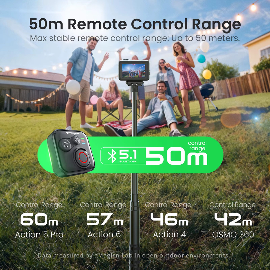 DJI Bluetooth-Fernbedienung für OSMO 360 Action 6 und Action 5 Pro, wasserdicht, Schwarz - Bild 4