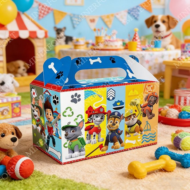 Paw Patrol Candy Box Dekoration aus Papier in Multicolour als kreatives Partyzubehör für Kindergeburtstage und Babypartys - Bild 1