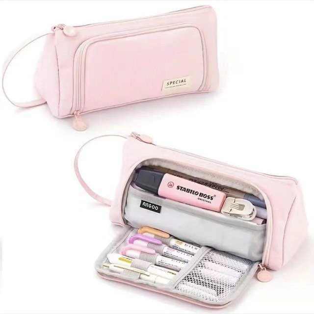 Minimalistisches Federmäppchen von Elegant Living House in Pink für die Schule - Bild 1